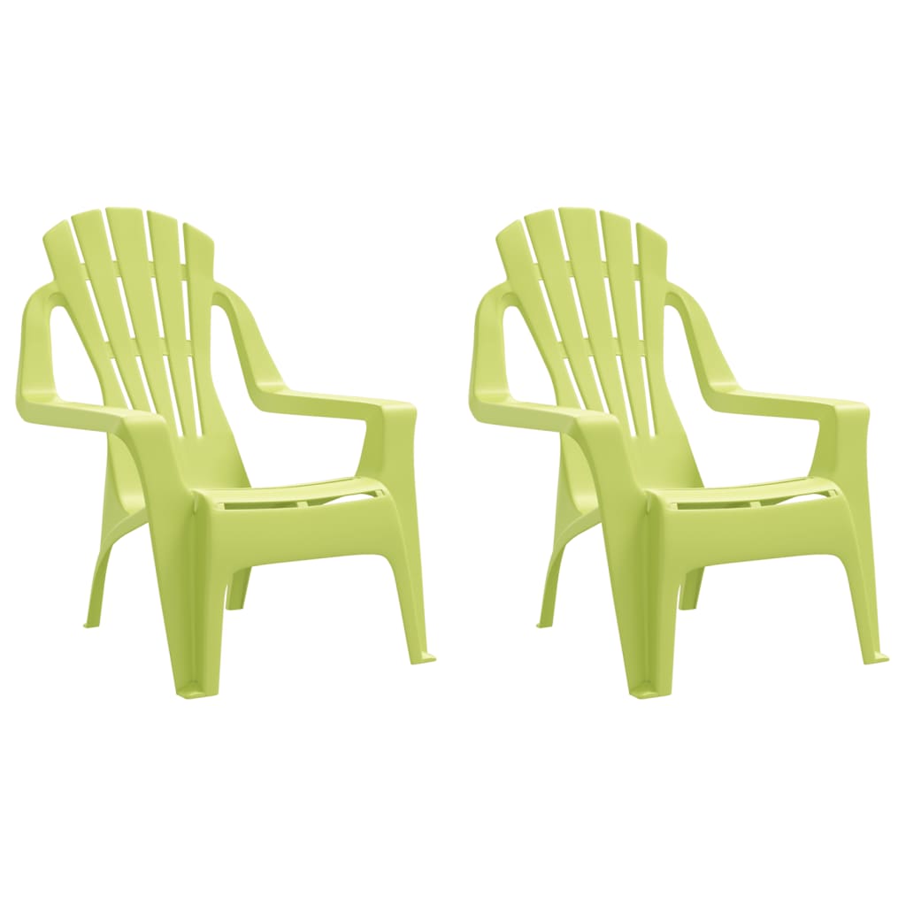 vidaXL Sillas de jardín niños 2 uds aspecto madera PP 37x34x44 cm