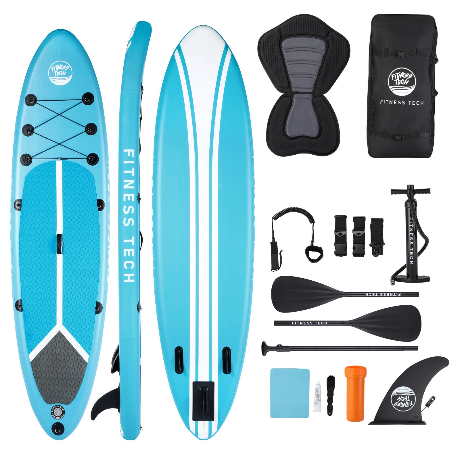 Tabla Paddle Surf Hinchable, Stand Up Paddle Board Tabla de Surf Premium  con Asiento de Kayak, Soporte para cámara, Remo Doble y Juego Completo de