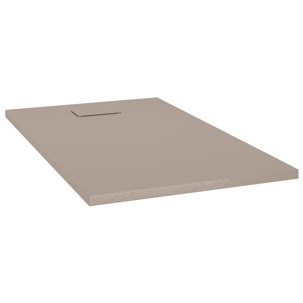 vidaXL Plato Ducha Resina Pizarra Extraplano Antideslizante 120x70 cm Color Gris,  Marrón,  Blanco y mas