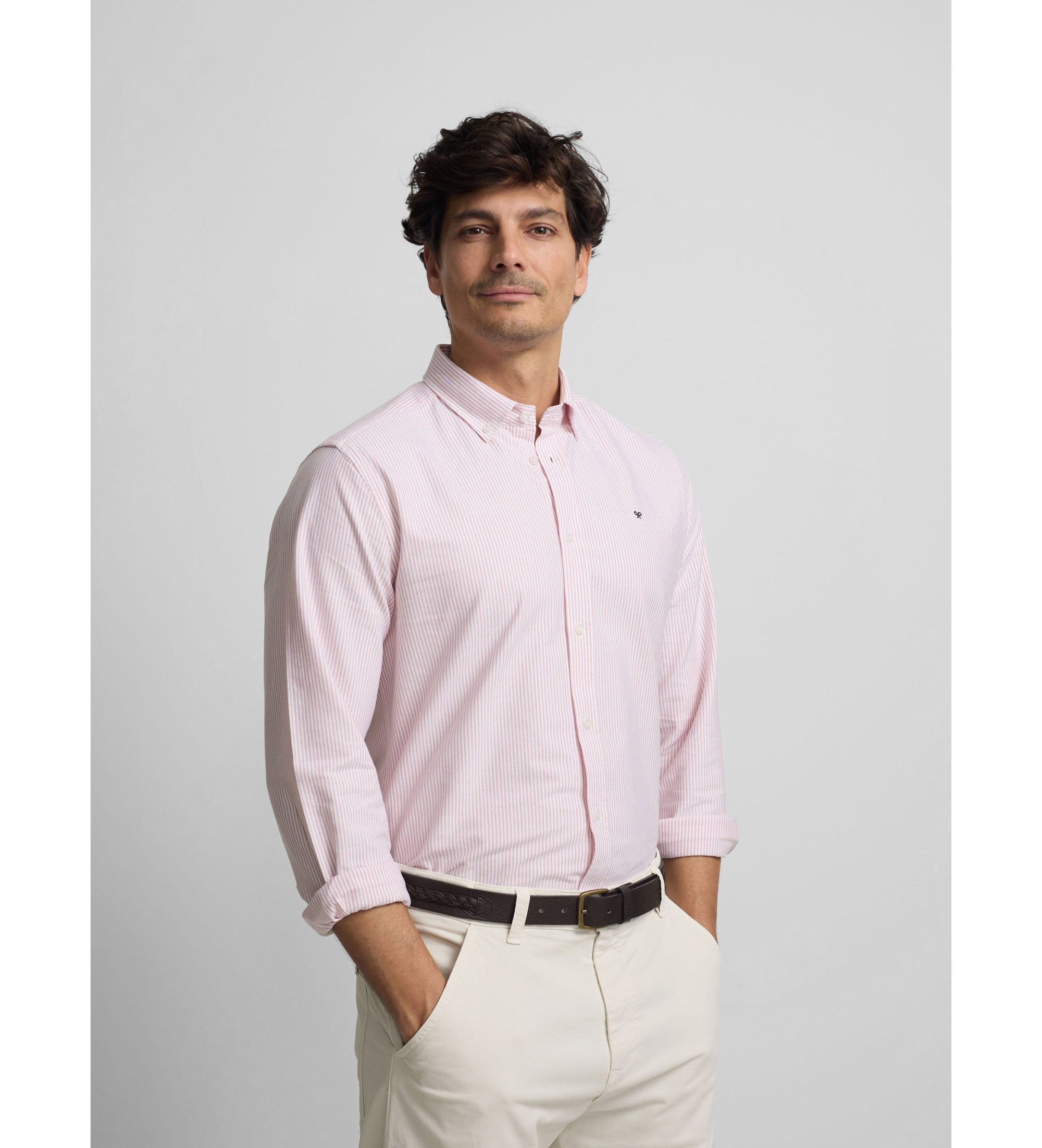Silbon | Hombre | Camisa sport oxford rosa