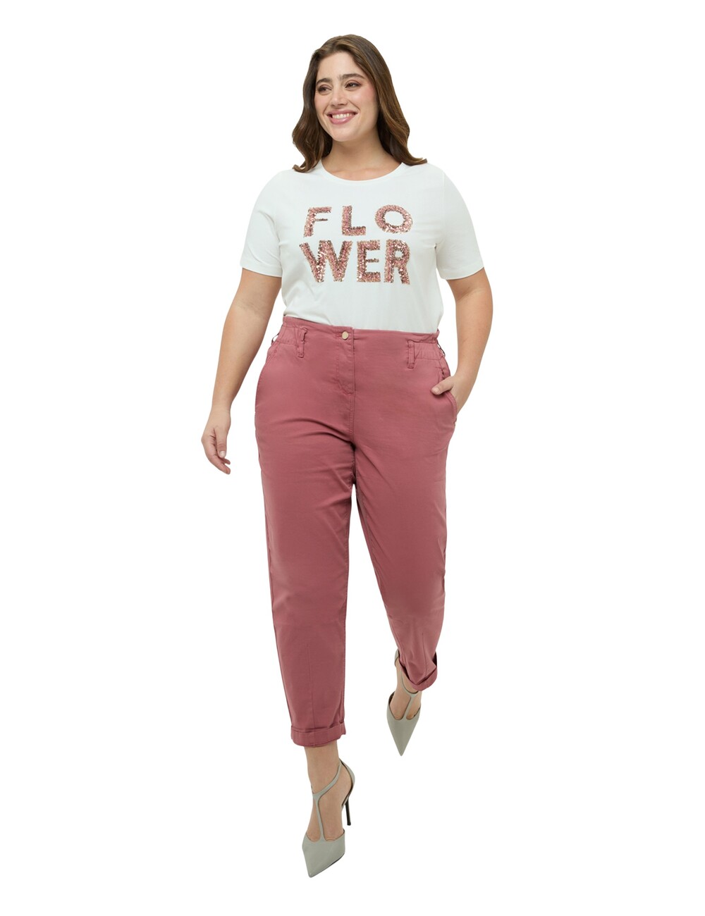 Fiorella Rubino - Camiseta de algodón con estampado Flower