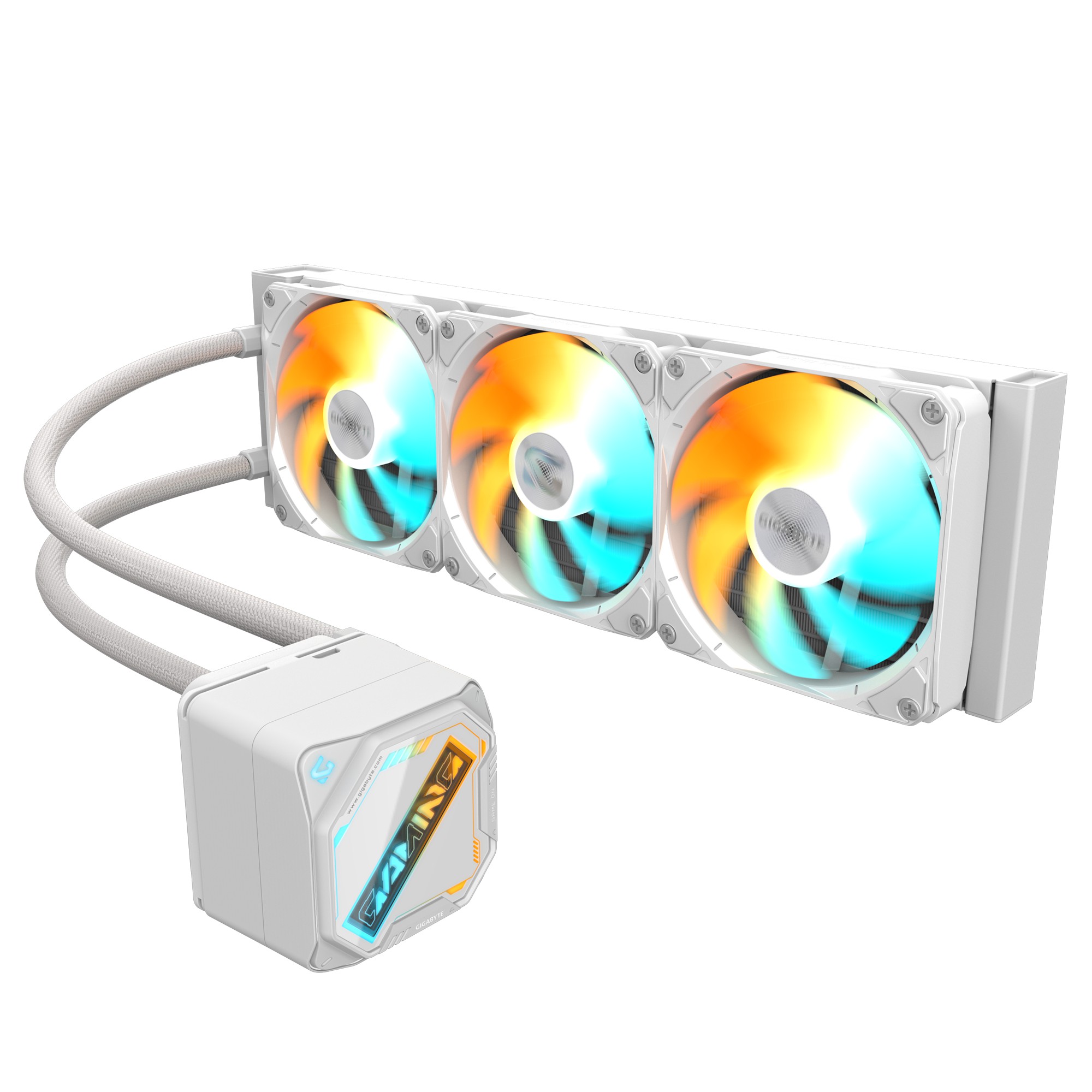 GIGABYTE GAMING 360 ICE Refrigeración Líquida para CPU - 3x120 mm Ventiladores ARGB, Mecanismo de enclavamiento deslizante, DAISY-CHAIN, Compatible con Intel LGA 1851 y AMD AM5