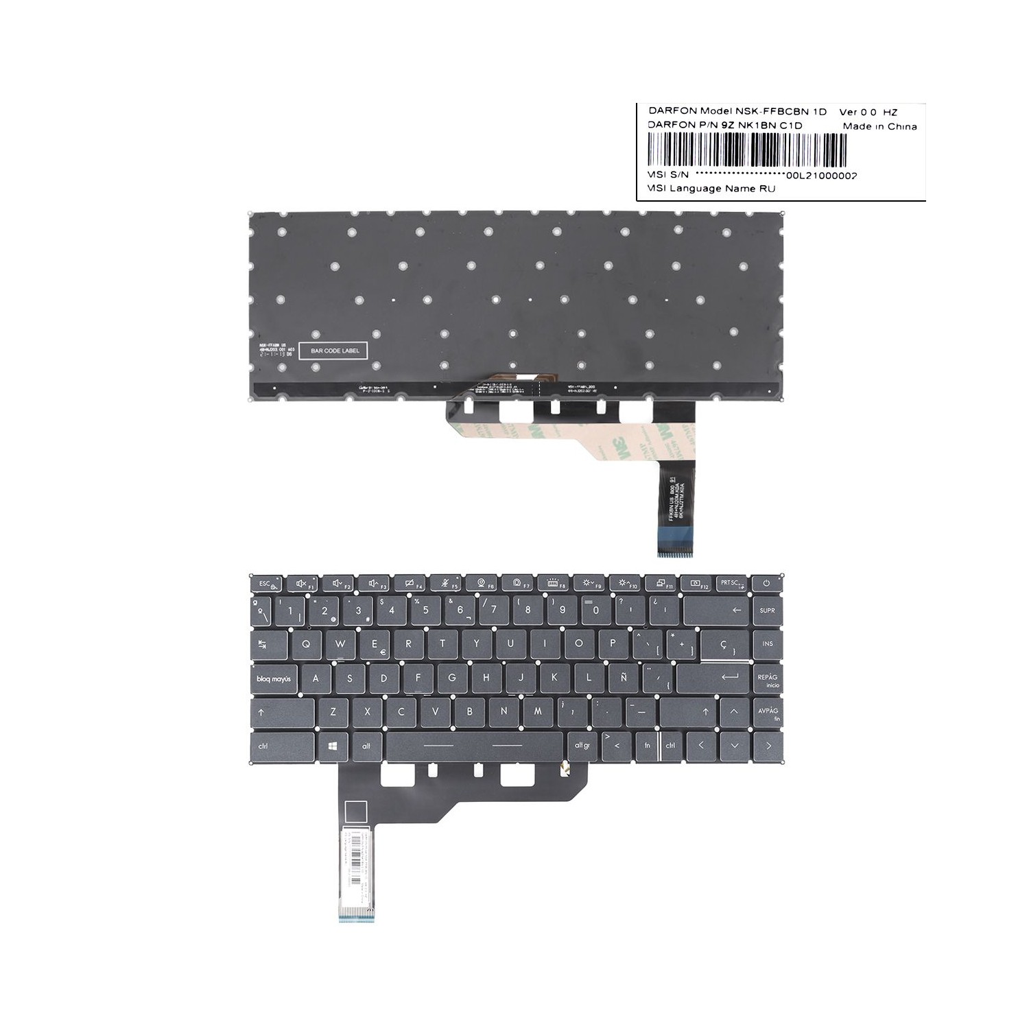 TECLADO RETROILUMINADO PARA PORTÁTIL MSI STEALTH 15M GS66 STEALTH GE66 RAIDER NEGRO