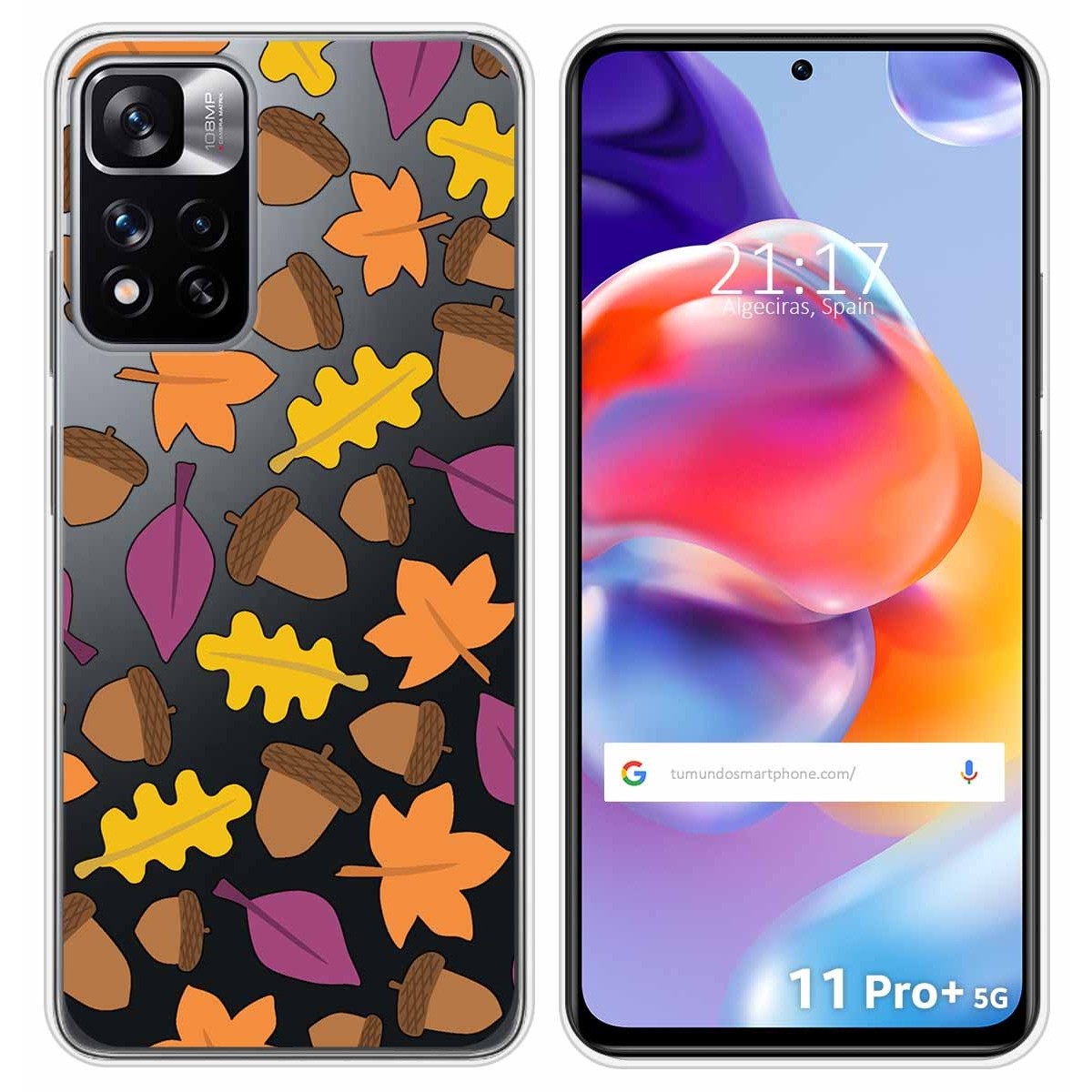 Funda Silicona Transparente para Xiaomi Redmi Note 11 Pro+ Plus 5G diseño Otoño Dibujos