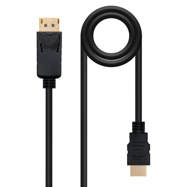 Nanocable cable conversor displayport macho a hdmi macho 3m - color negro