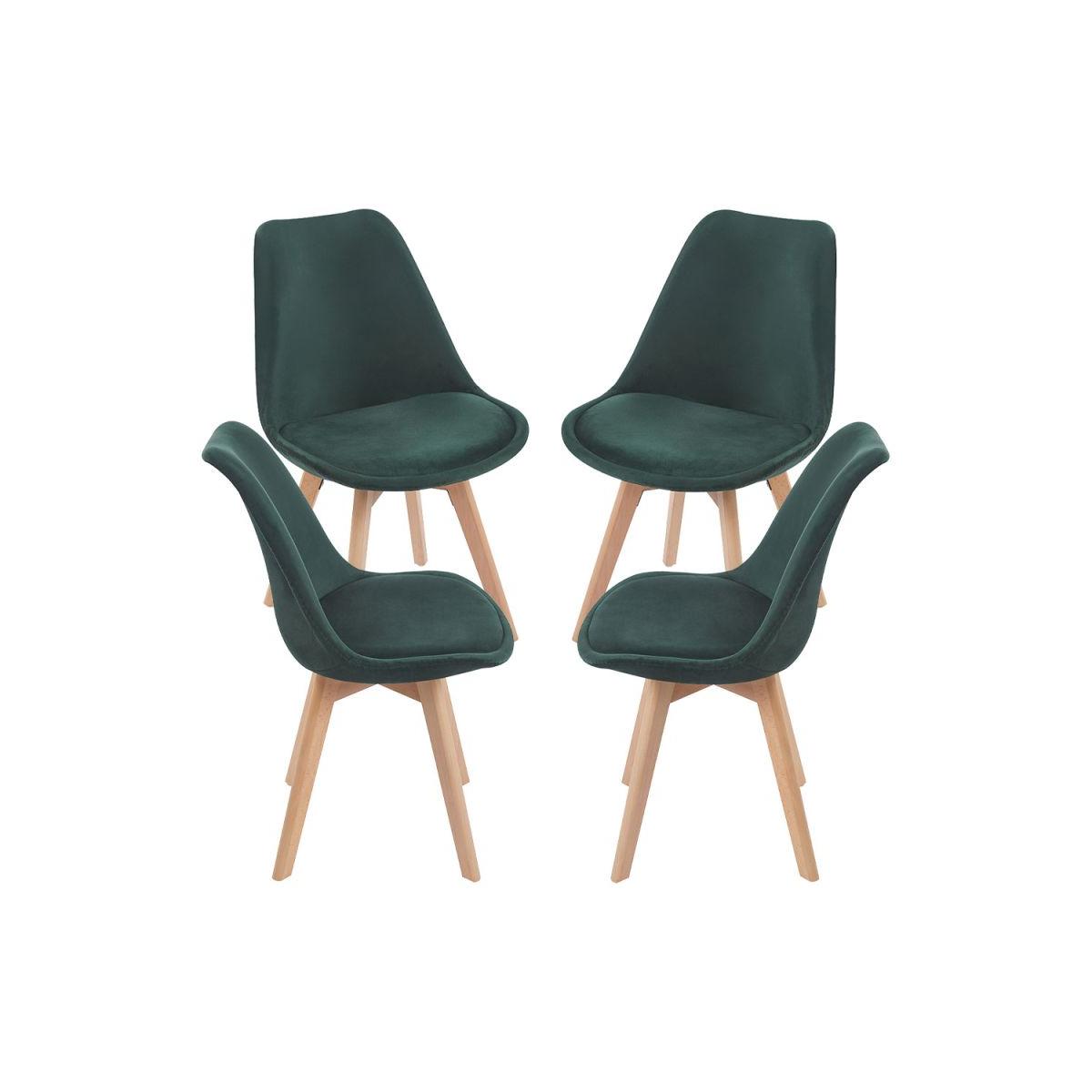 Regalos Miguel - Packs Sillas Comedor - Pack 4 Sillas Synk Terciopelo - Verde oscuro