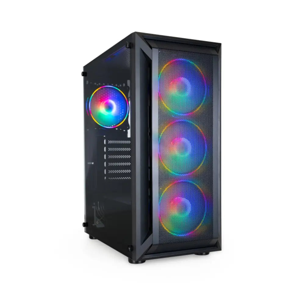 Torre PC Caja Semitorre Gaming Ragnärok TQGCC101-B ATX Vidrio Templado 4 Ventiladores Negro