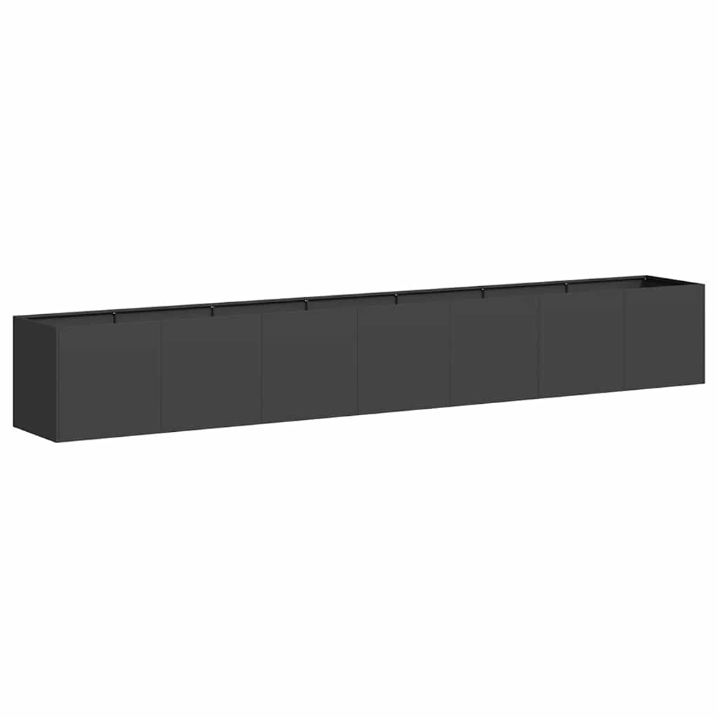 vidaXL Jardinera de acero laminado en frío negro 280x40x40 cm