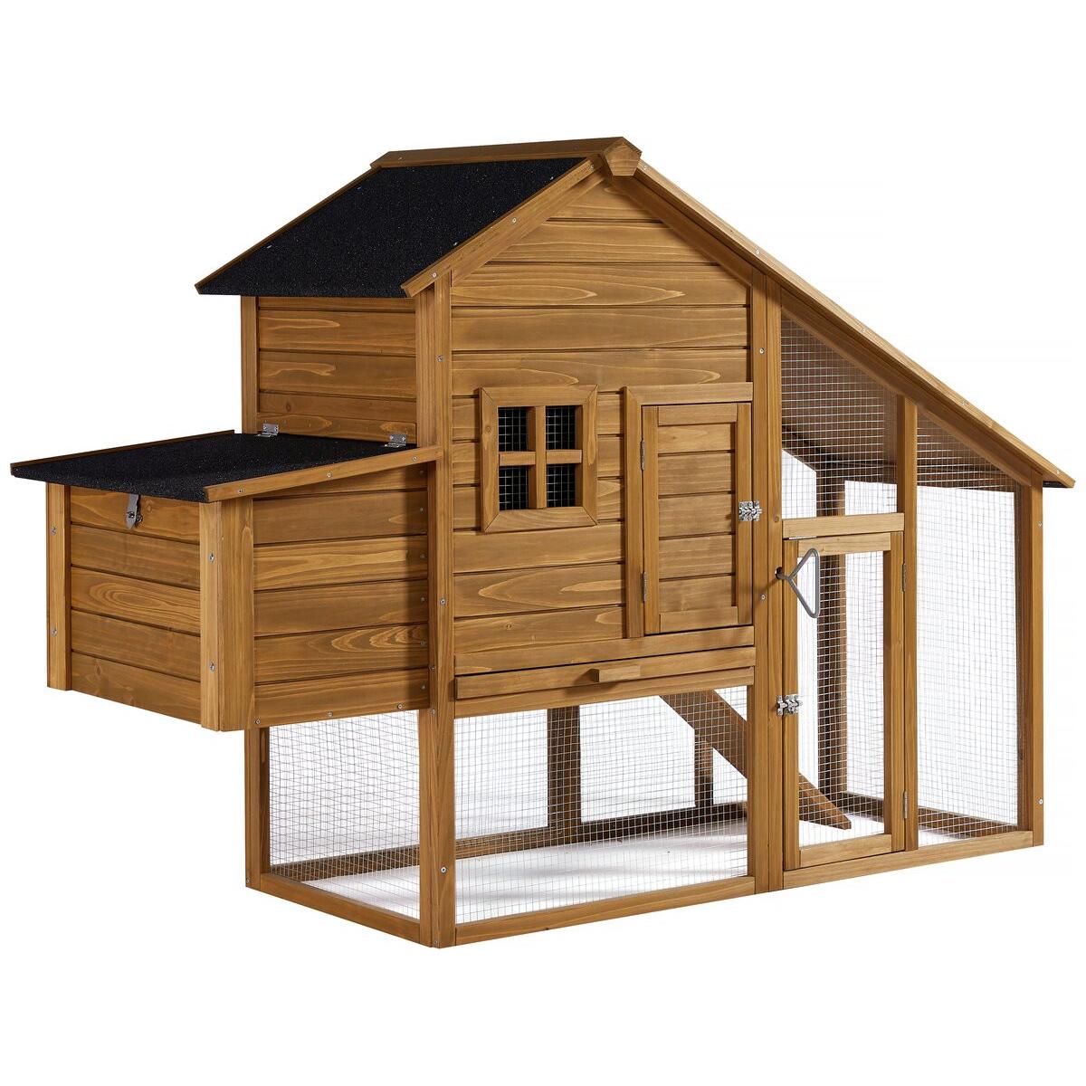 Habitat y Jardin - Gallinero de madera "Princesse" con caja nido - Marrón
