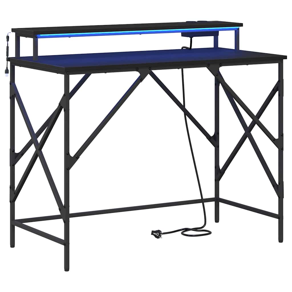 vidaXL Escritorio Roble Negro 100 x 50 x 86,5 cm Madera de ingeniería
