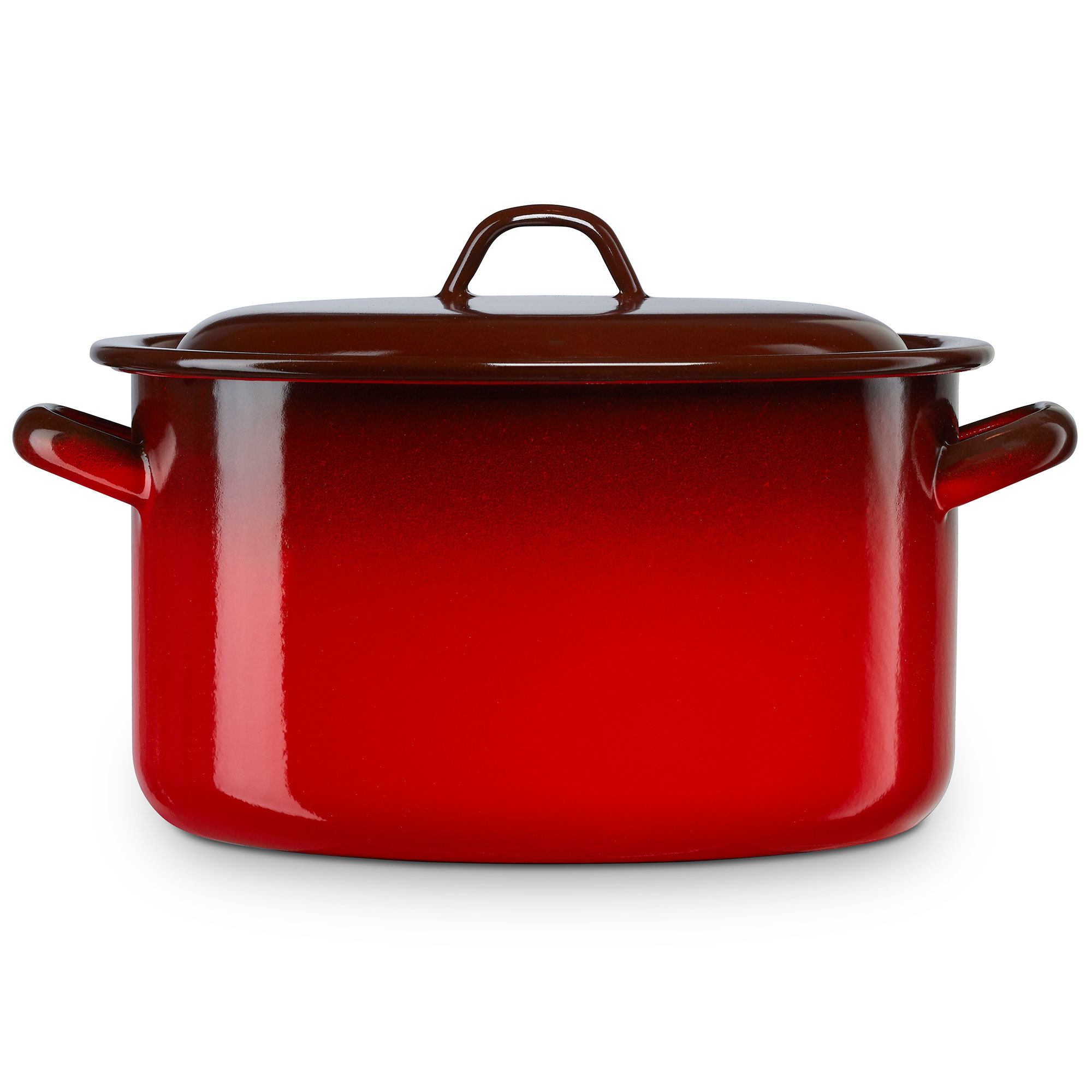 Briebe Ignea Olla Recta Cocina Inducción 34cm, Cazuela 18,5L con Tapa Acero Esmaltado, Fuego, Horno Vintage, , Rojo