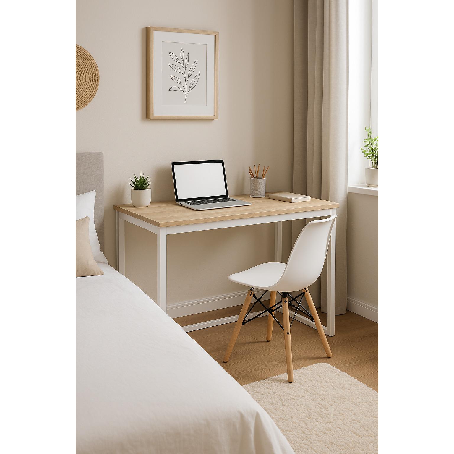 Meyvaser Mesa despacho, oficina, ordenador, escritorio 120cm color cambria blanco