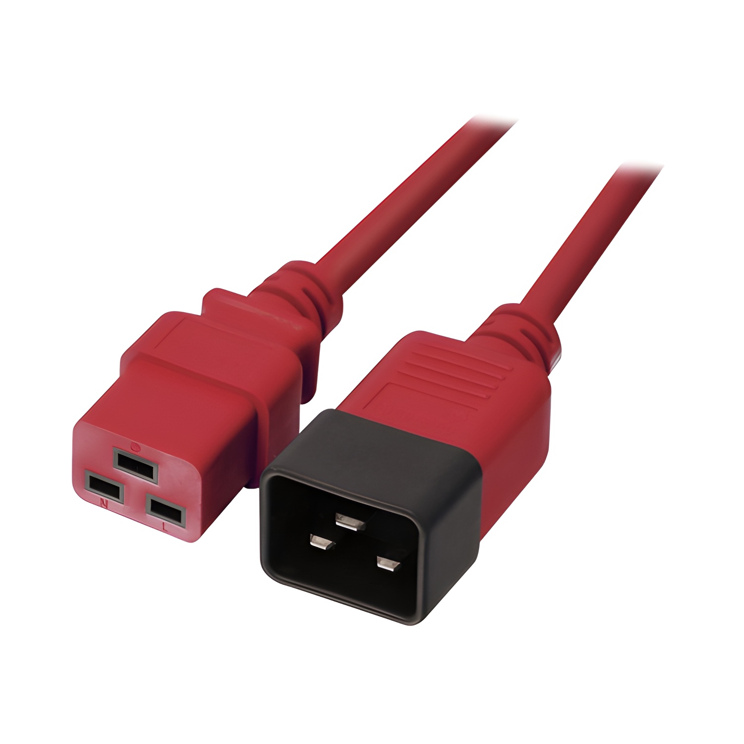 LINDY Cable de extensión IEC C19 a C20, 1 m, Color Rojo