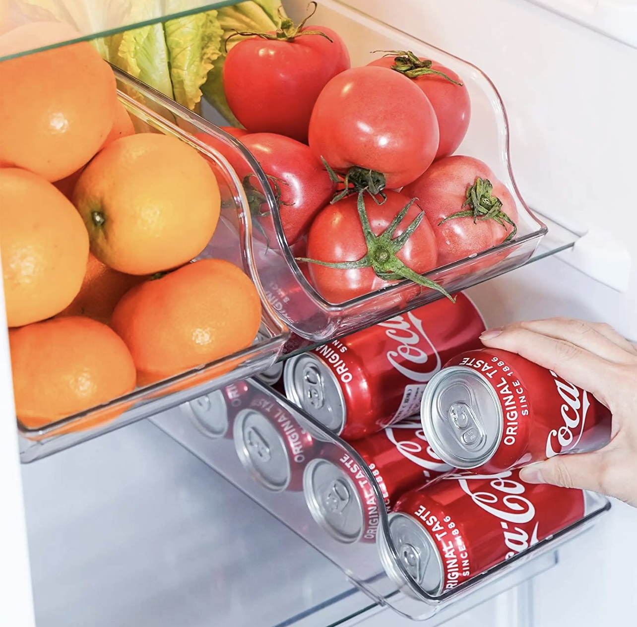 Organizador de nevera, juego de contenedores transparentes para  refrigerador de varios tamaños, organizadores apilables de despensa y  contenedores de