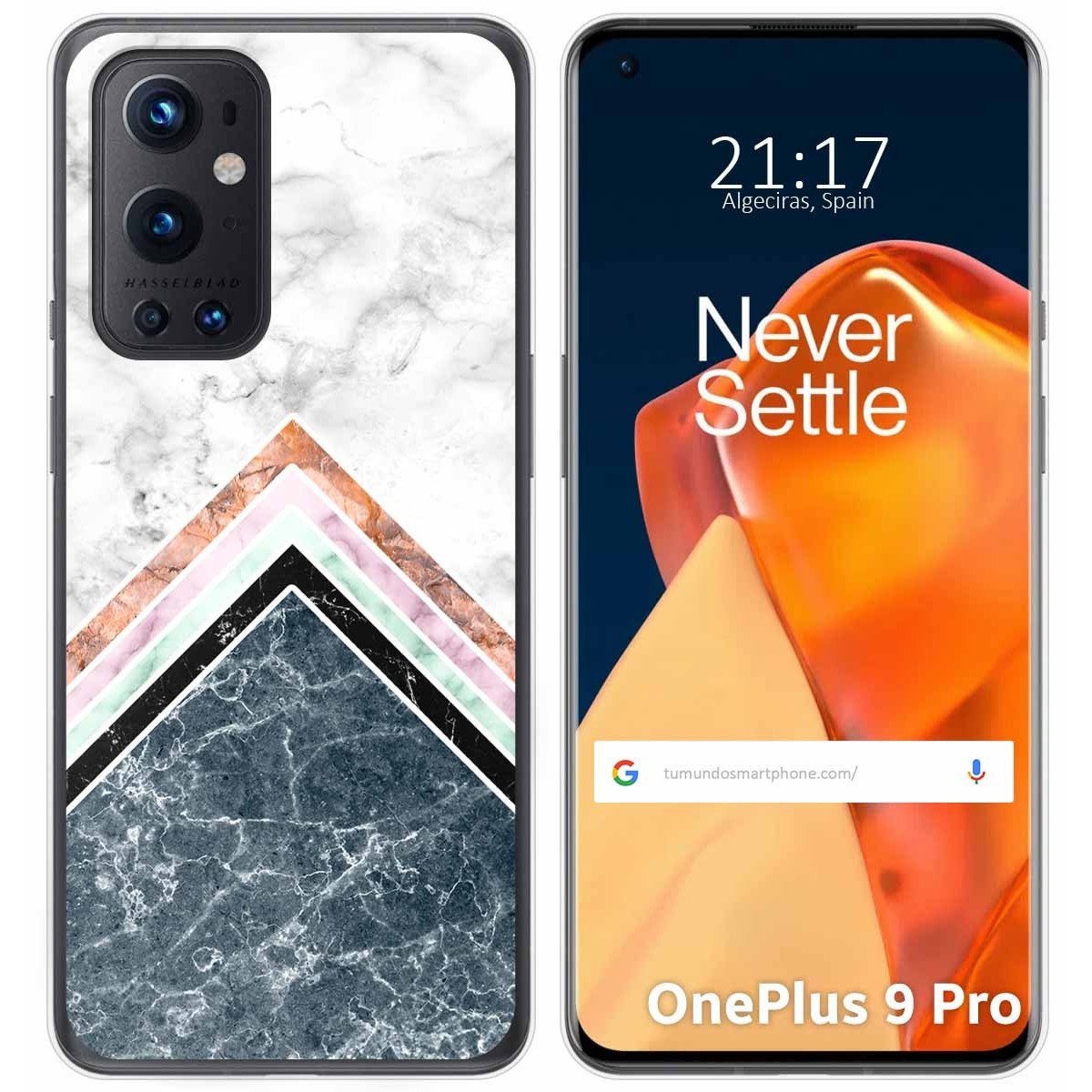 Tumundosmartphone Funda Gel Tpu para OnePlus 9 Pro 5G diseño Mármol 05 Dibujos