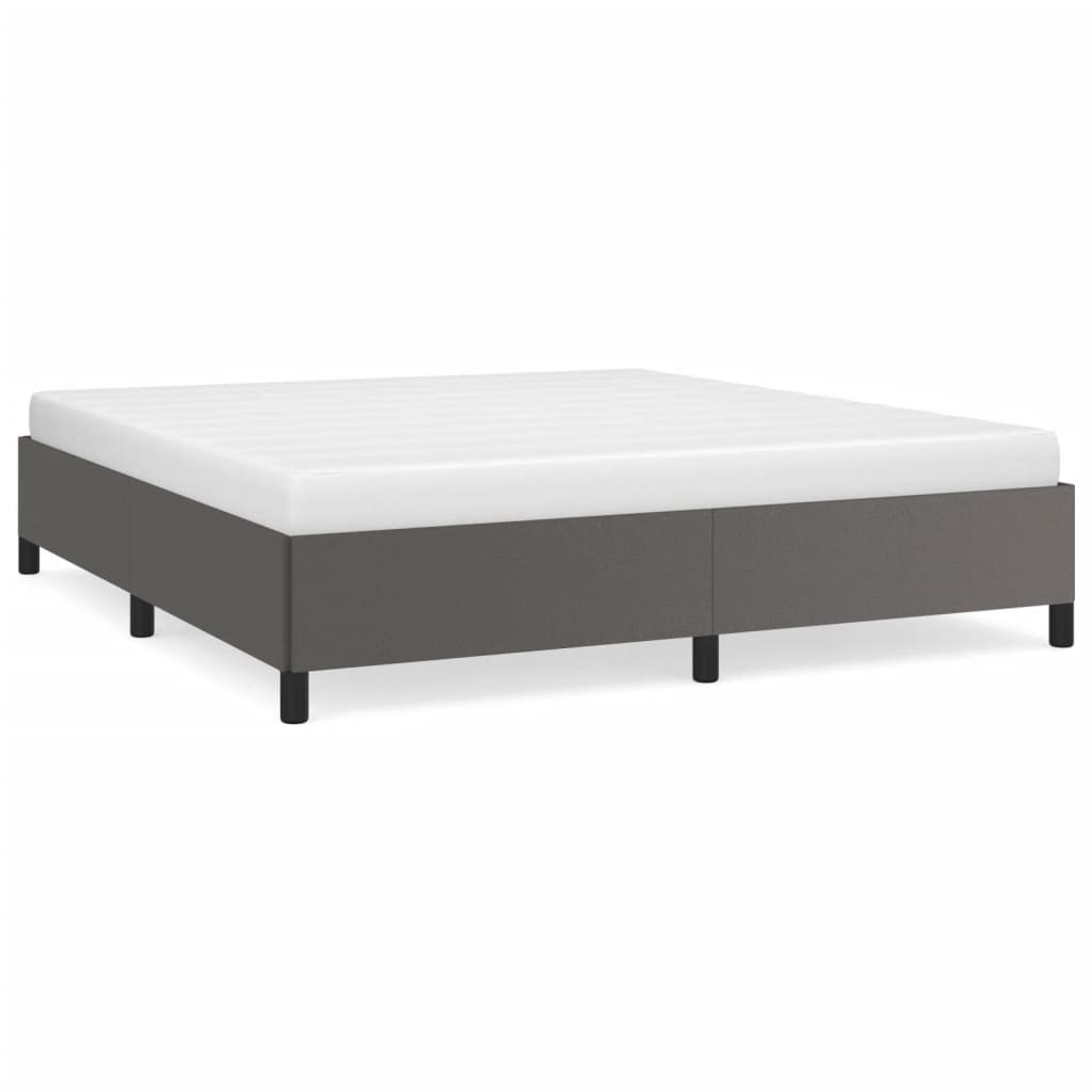 vidaXL Estructura de cama sin colchón cuero sintético gris 180x200 cm