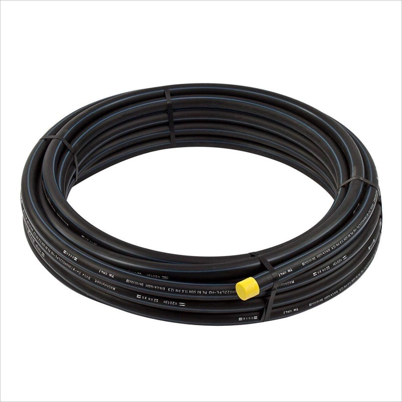 SUINGA Tuberia agua potable 40mm 16 bar 50m | Tuberia 40 mm PE100 Alimentaria alta densidad | Tuberia Polietileno banda azul AENOR
