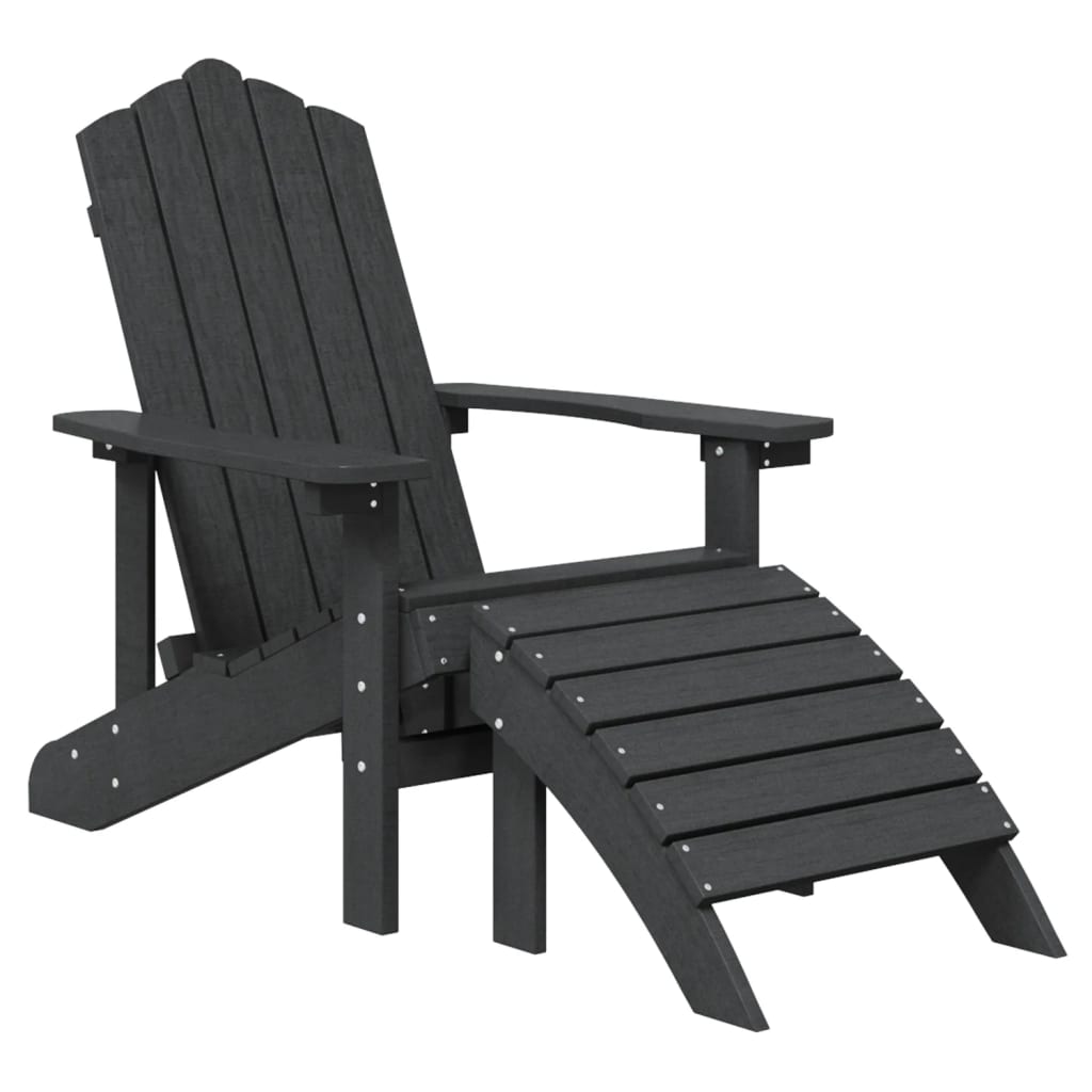 vidaXL Silla de jardín Adirondack con reposapiés HDPE
