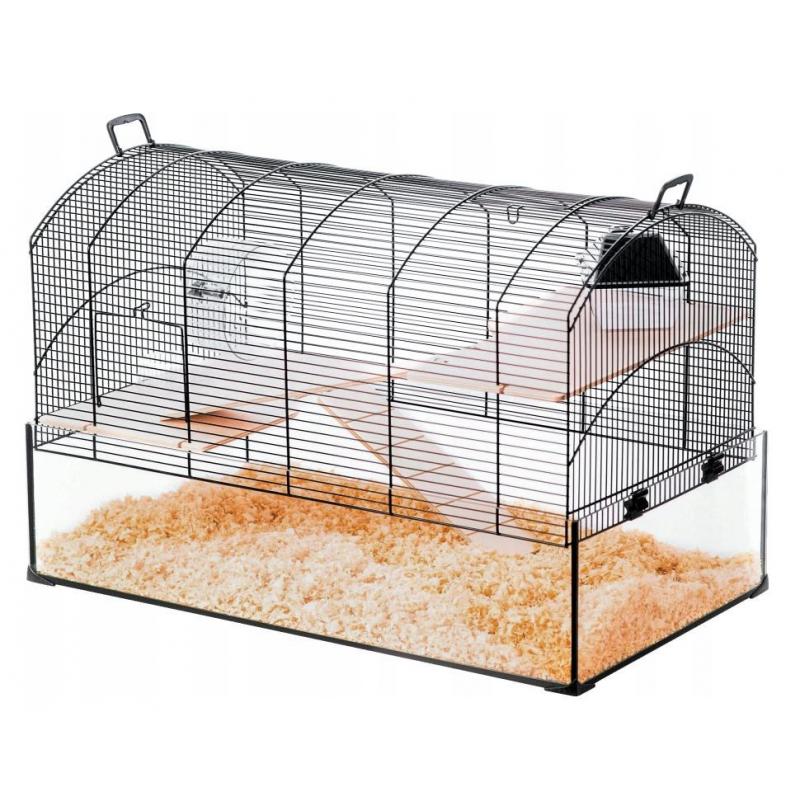 ZOLUX Jaula NeoPanas XL con cubeta de vidrio, negro
