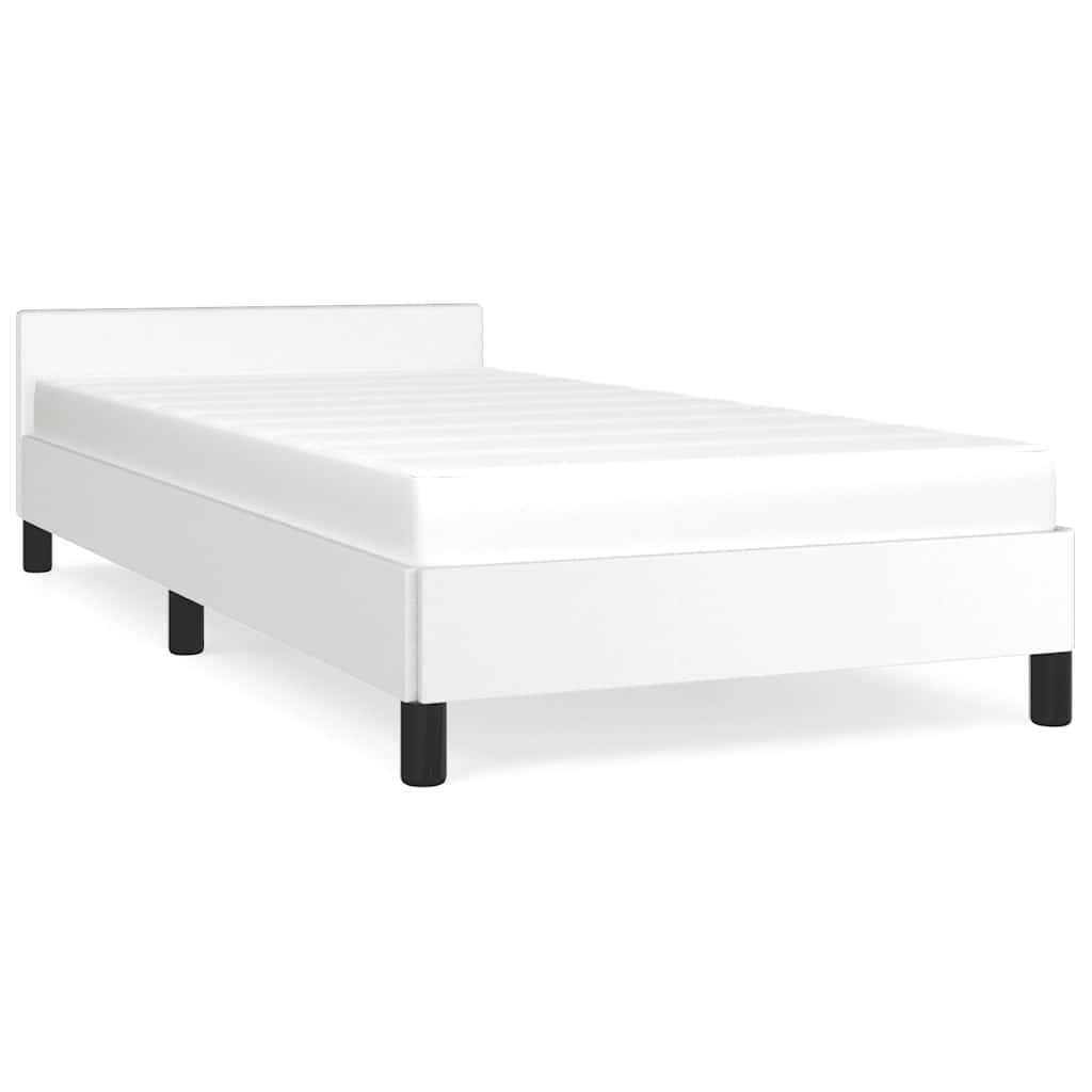 vidaXL Estructura de cama con cabecero sin colchón blanco 90x190 cm