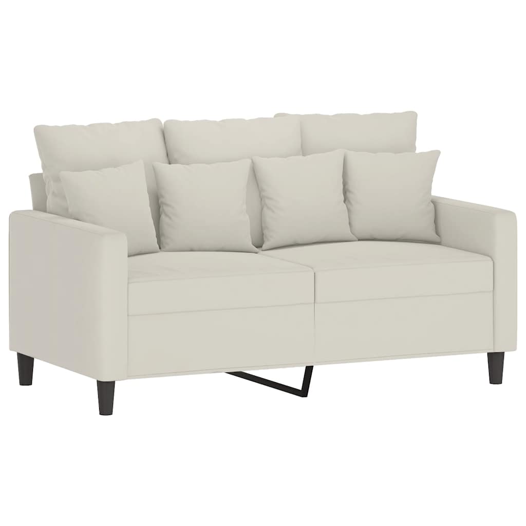 vidaXL Sofá de 2 plazas terciopelo color crema 120 cm