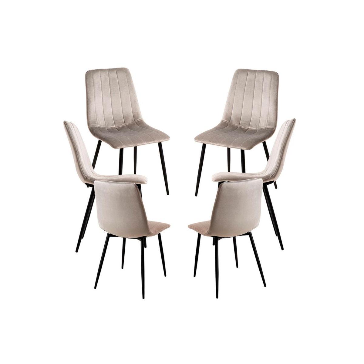 Regalos Miguel - Packs Sillas Comedor - Pack 6 Sillas Liny Terciopelo - Gris claro