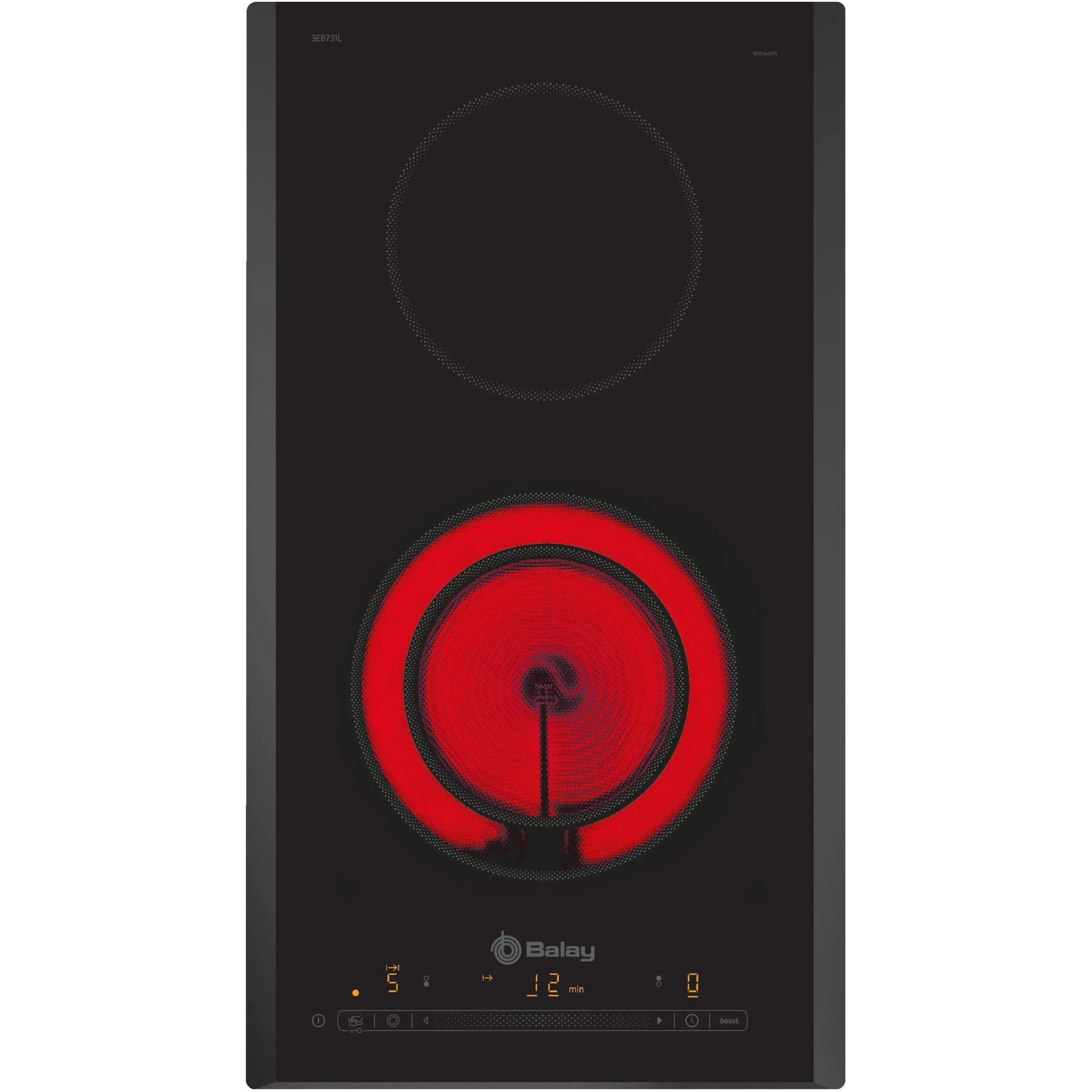 Modulo de integración 30cm Dominó BALAY 3EB731LQ  | 2, Placas modulares Touch Control, Línea Profesional, Encimera, Encastrable, Negro