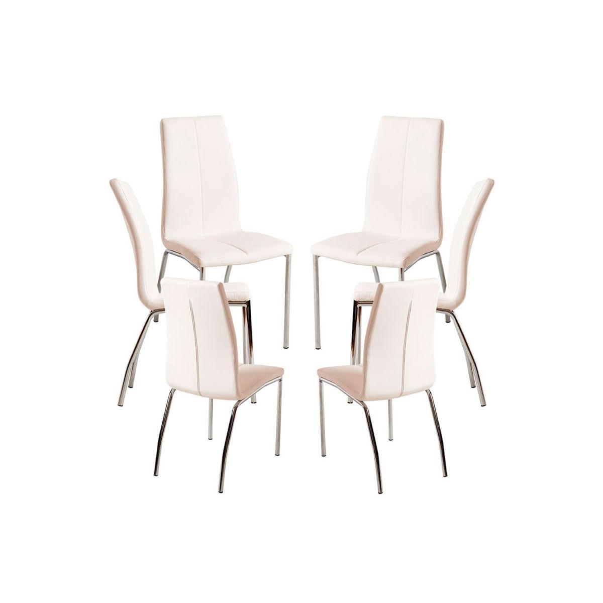 Regalos Miguel - Packs Sillas Comedor - Pack 6 Sillas Humi Polipiel - Blanco