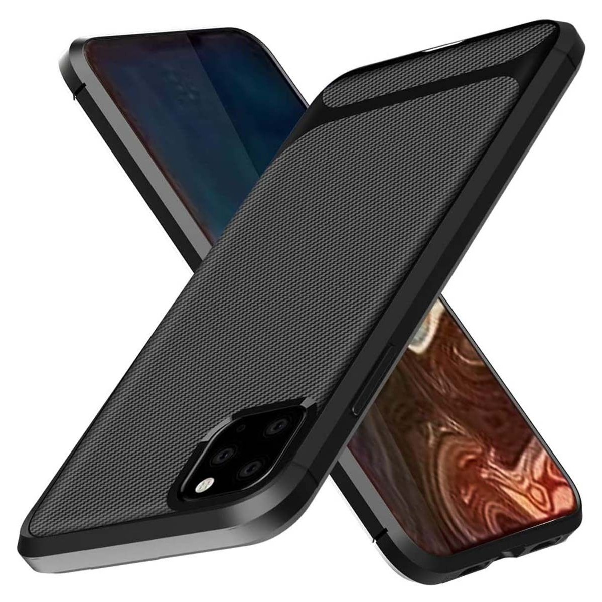 Tumundosmartphone Funda Silicona Gel Tpu Nuevo Carbon Negra para Iphone 12 Pro Max (6.7)