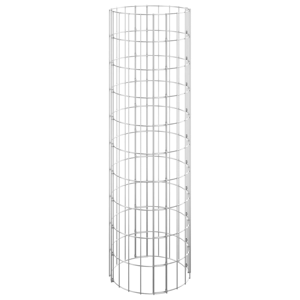 Vidaxl Poste Circular de Gaviones Acero Galvanizado Ø 30 X 50 Cm - Perfecto para Plantas y Animales