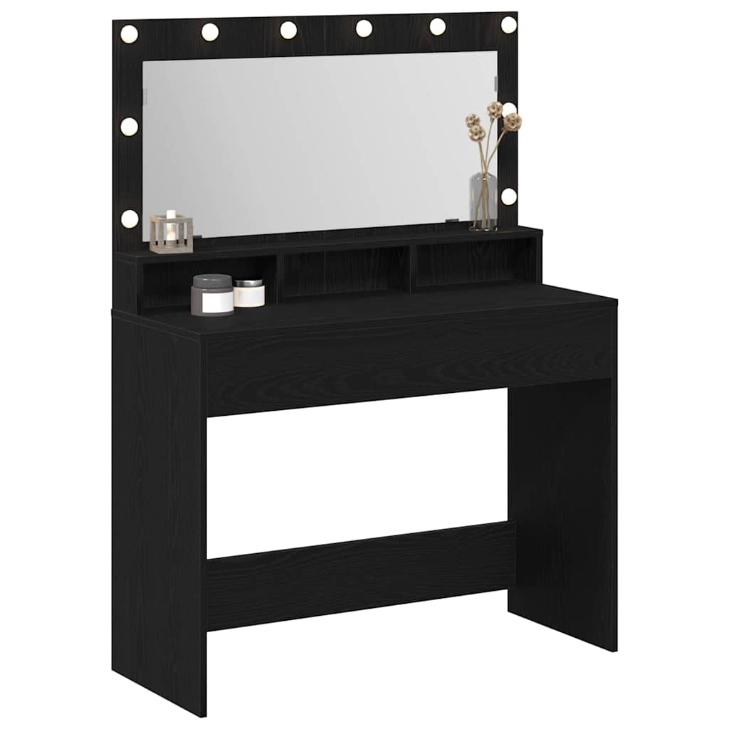 vidaXL Mesa Tocador Roble Negro 100 x 41 x 135 cm Madera de ingeniería