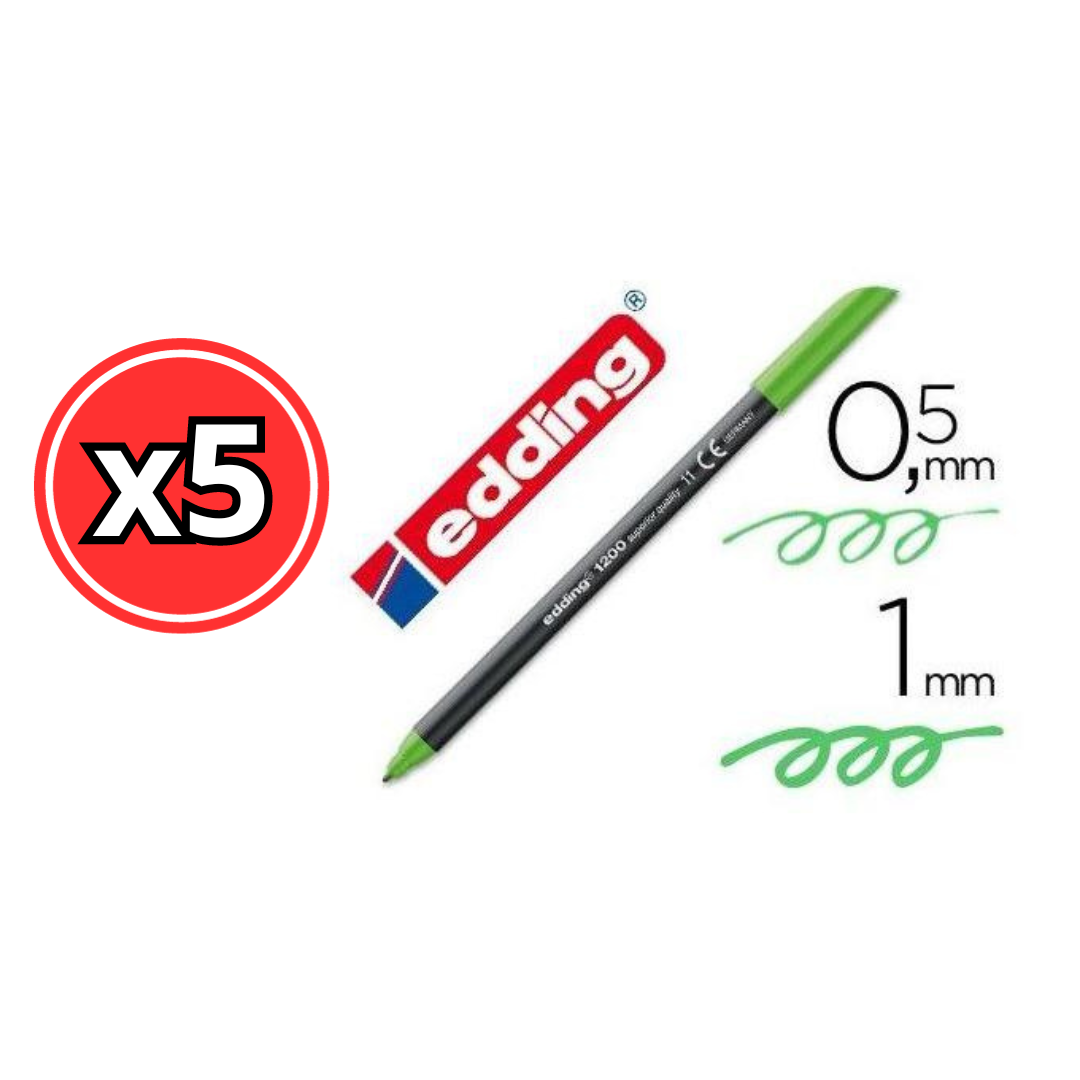 ROTULADOR EDDING 1200 - COLORES VARIADOS - PACK DE 5 UNIDADES