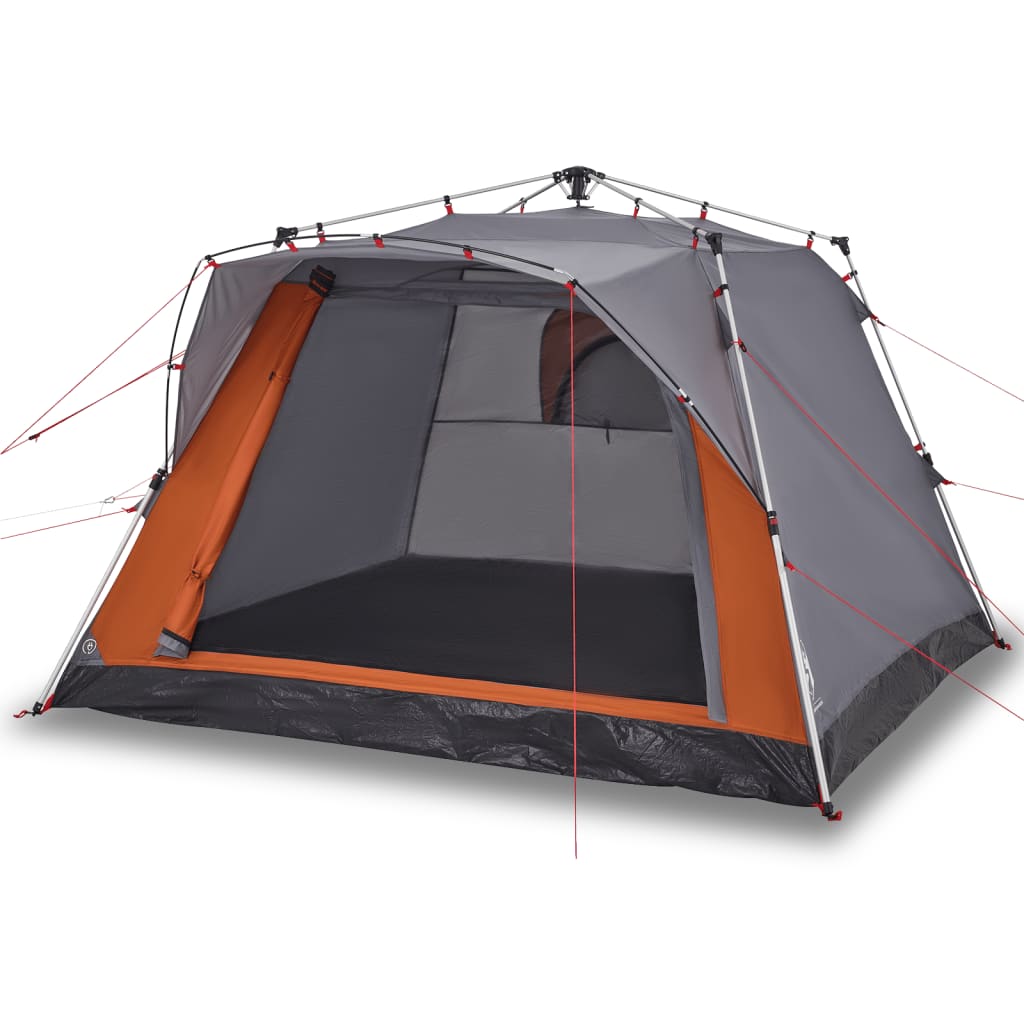 vidaXL Tienda campaña cabaña 4 personas apertura rápida Color Gris y naranja, Azul, Verde y mas