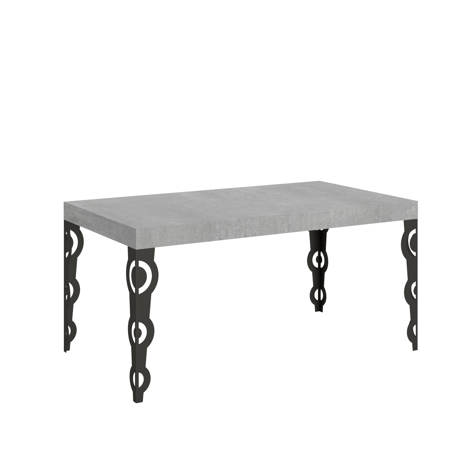 Mesa extensible Karamay 160/244x80 cm patas hormigón antracita - Itamoby