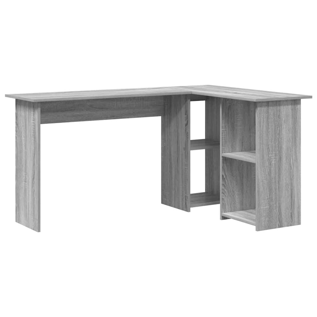 vidaXL Escritorio Gris Sonoma 142 x 102 x 73 cm Madera de ingeniería