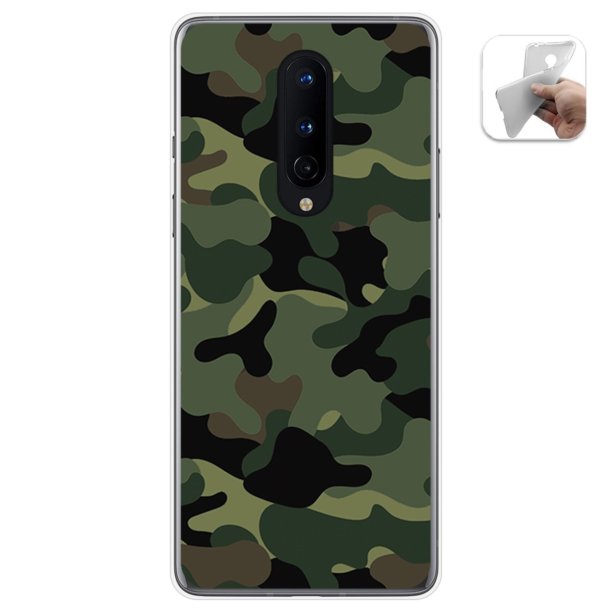 Tumundosmartphone Funda Gel Tpu para OnePlus 8 diseño Camuflaje Dibujos