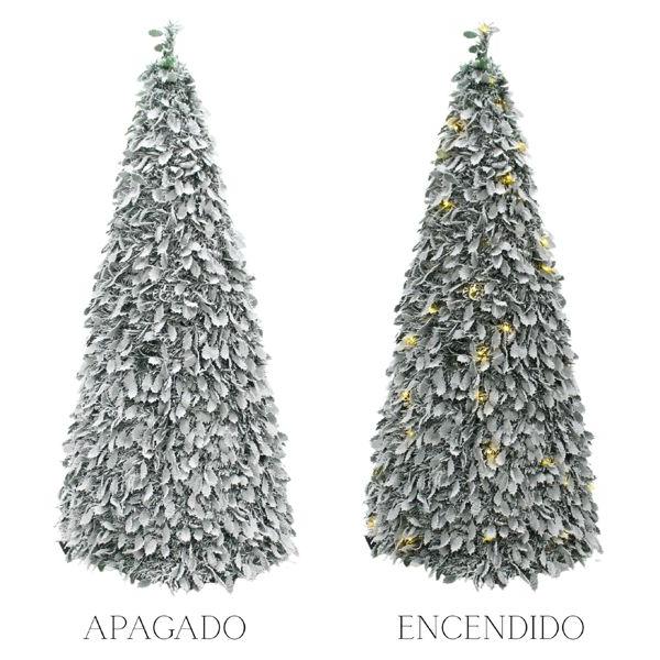 STARLED Árbol de Navidad Plegable 150x70 cm con 130 Luces LED – Diseño Nevado, Fácil Montaje