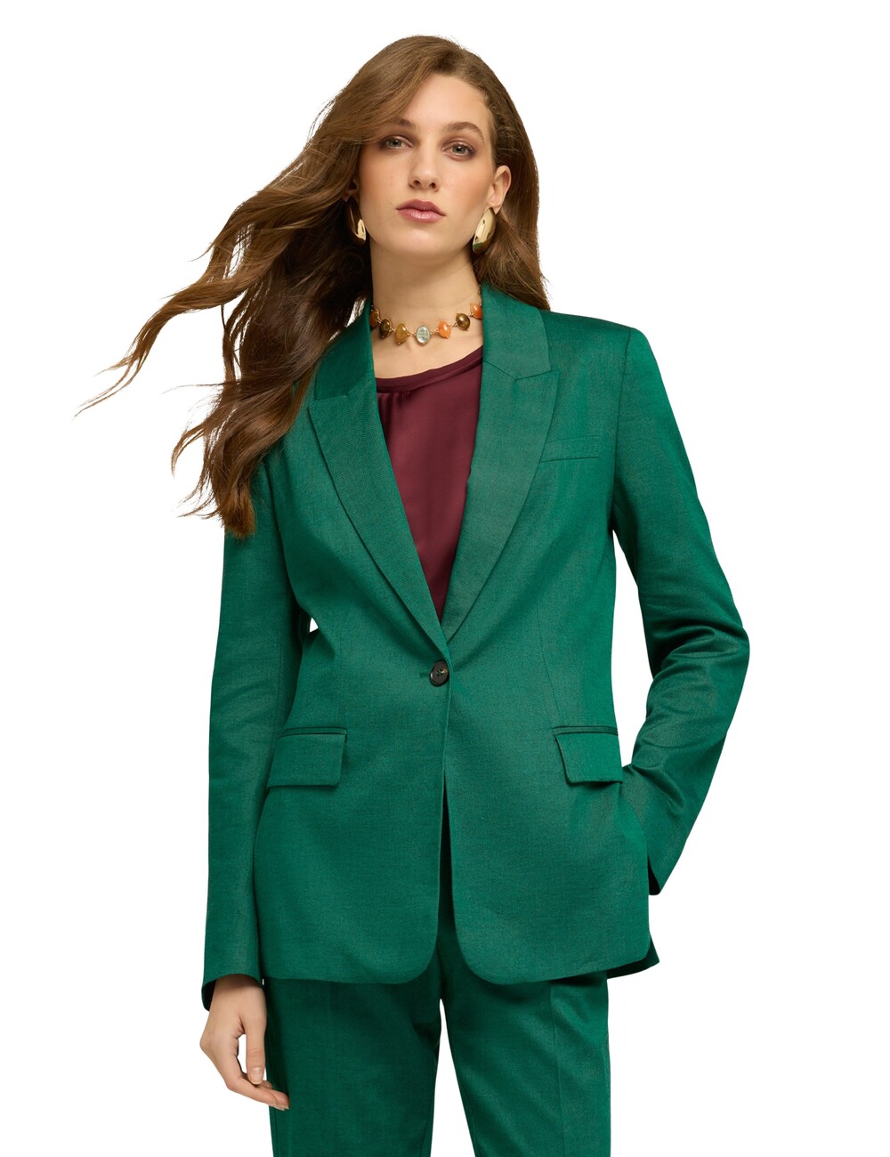 Motivi - Blazer de un botón mezcla de lino