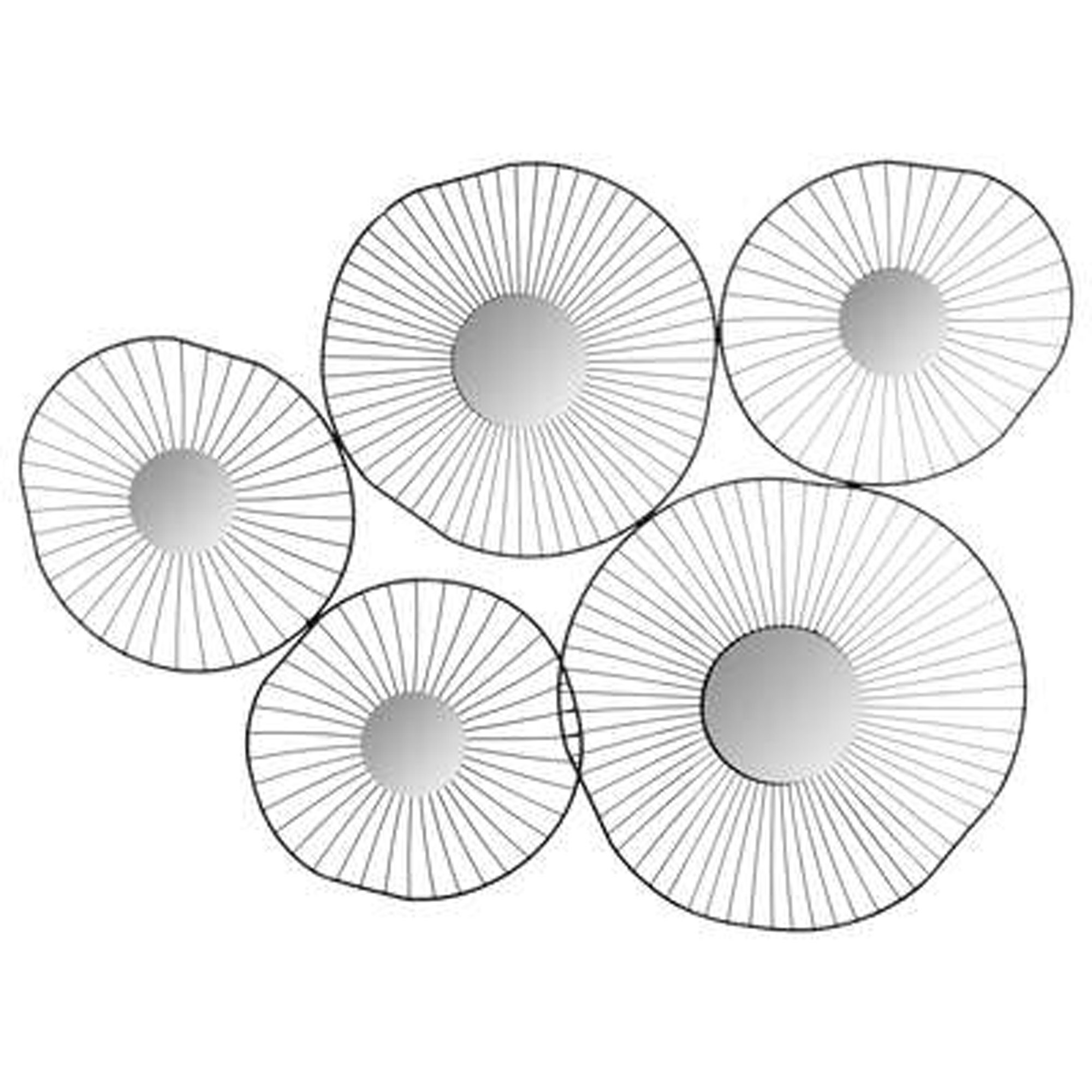Atmosphera - Decoración de Pared 5 Espejos Negro Hierro