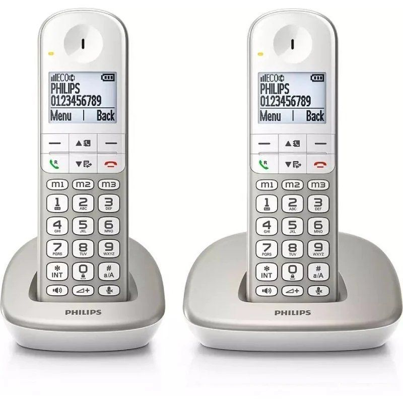 Teléfono inalámbrico philips xl4902s/34/ pack duo/ plata