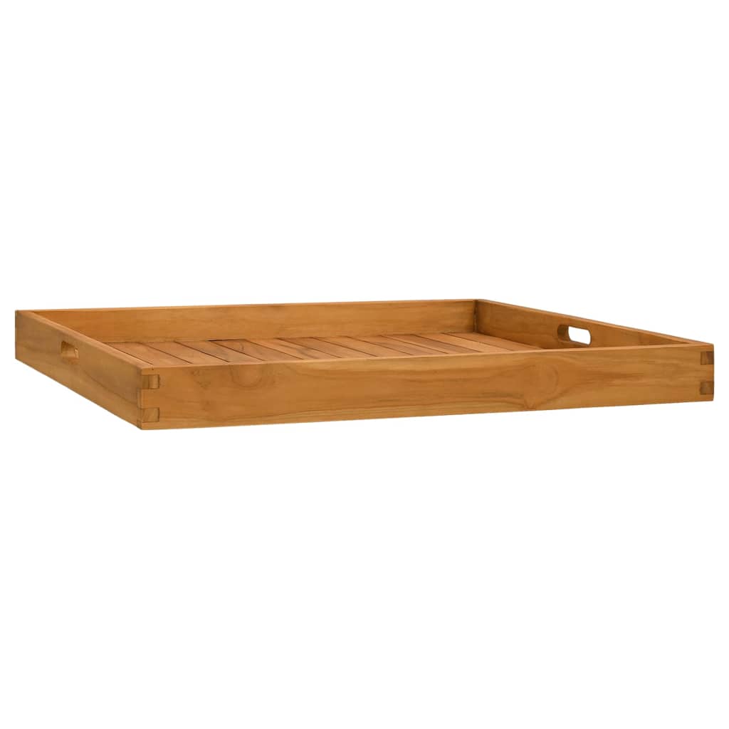 vidaXL Madera de Teca Maciza Bandeja Servir Plato Fruta Desayuno Té Dimensiones 60 x 35 cm,  50 x 50 cm,  60 x 60 cm y mas