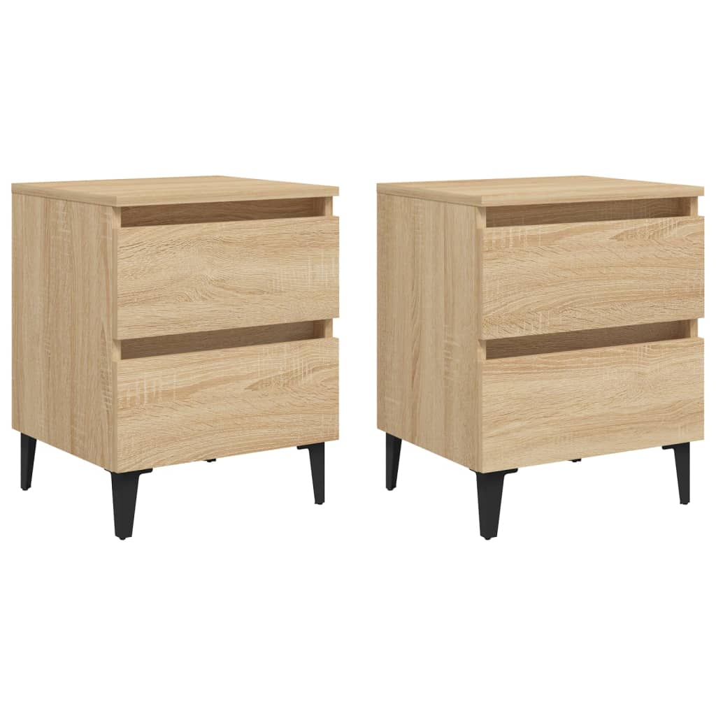 Vidaxl Mesitas de Noche 2 Unidades Contrachapada 40x35x50 Cm Blanco