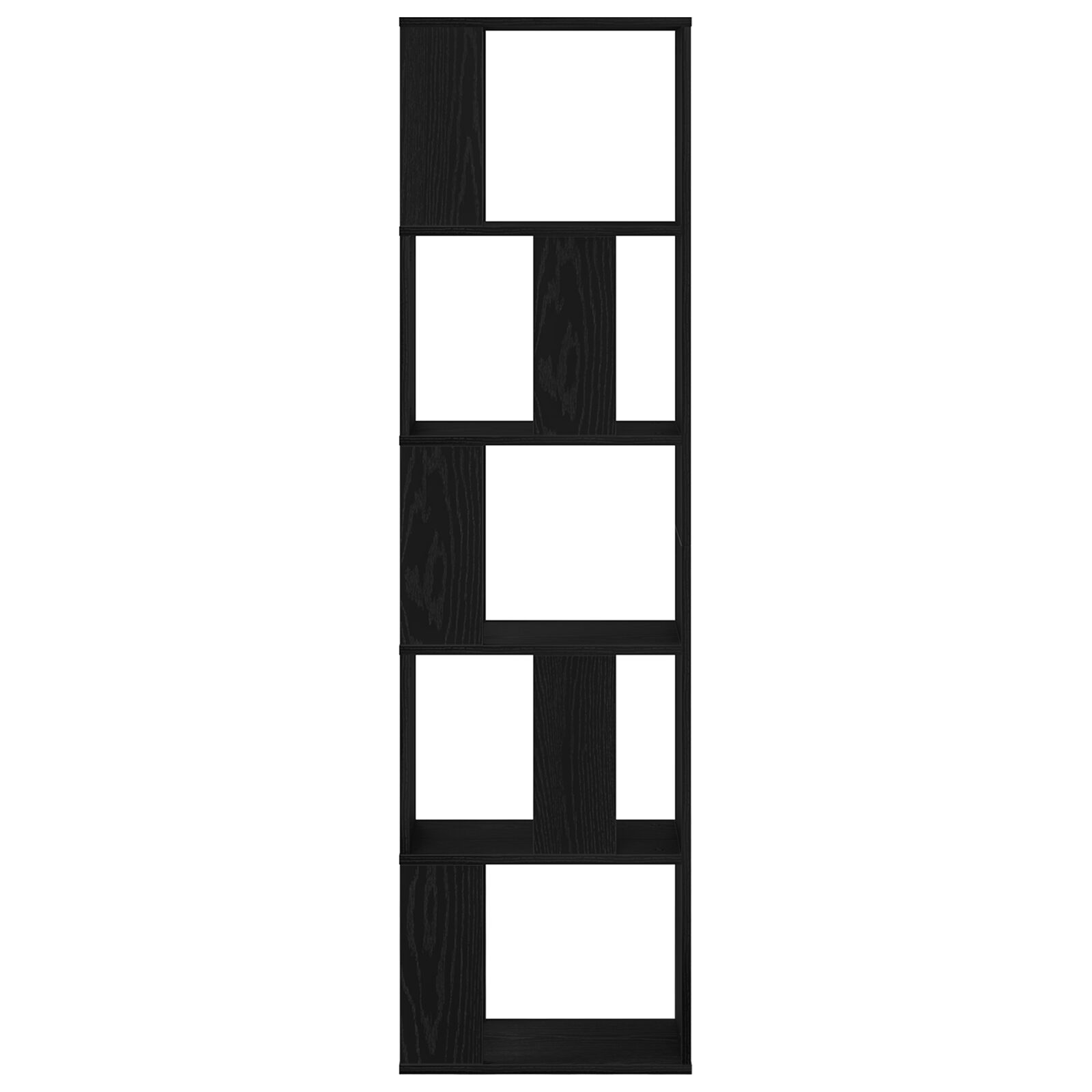 Estantería vidaXL de 5 niveles en roble negro 45x23,5x162,5 cm de madera elaborada