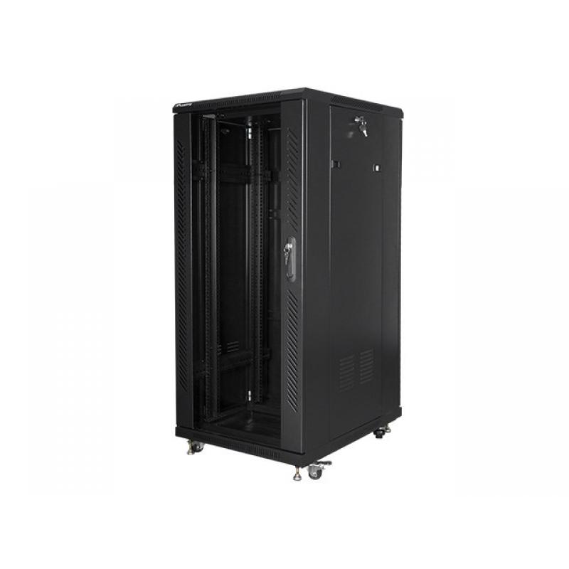 Rack independiente Lanberg FF01-6827-12B 27U capacidad 800kg 600x800mm ventilación avanzada, Negro