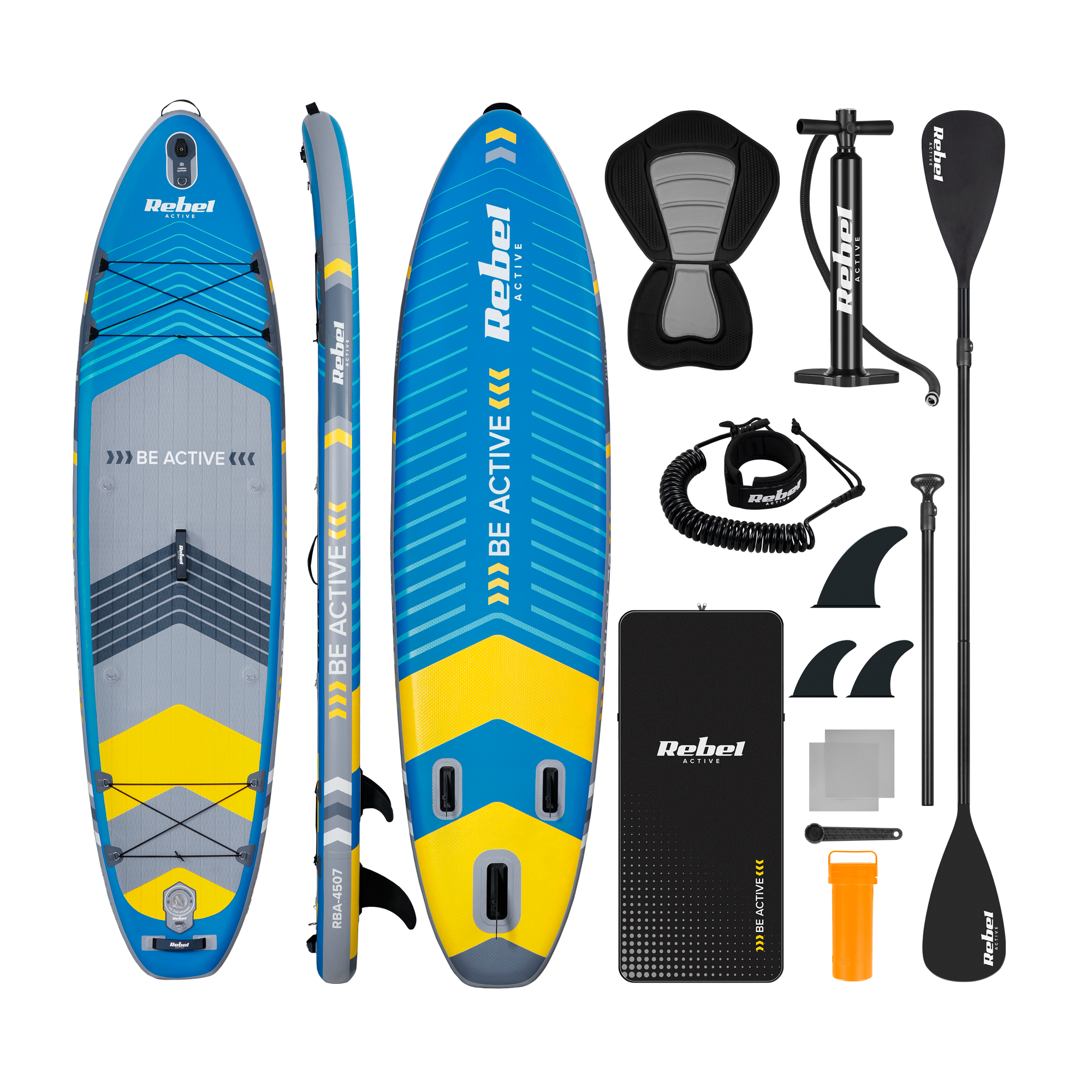 Tabla de SUP inflable con asiento de natación, juego de remos de 335 cm Rebel