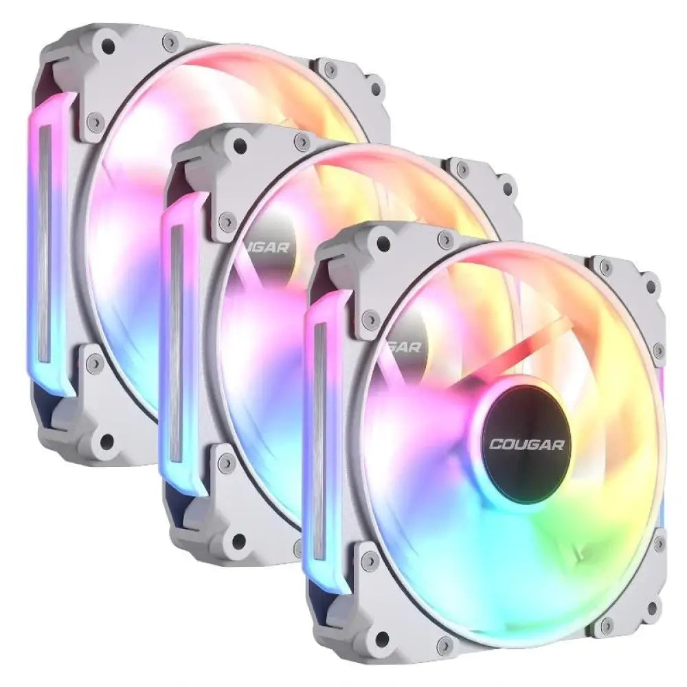 Ventilador Cougar Apolar RGB 120mm Blanco Pack 3 Silencioso Hidrodinámico PWM