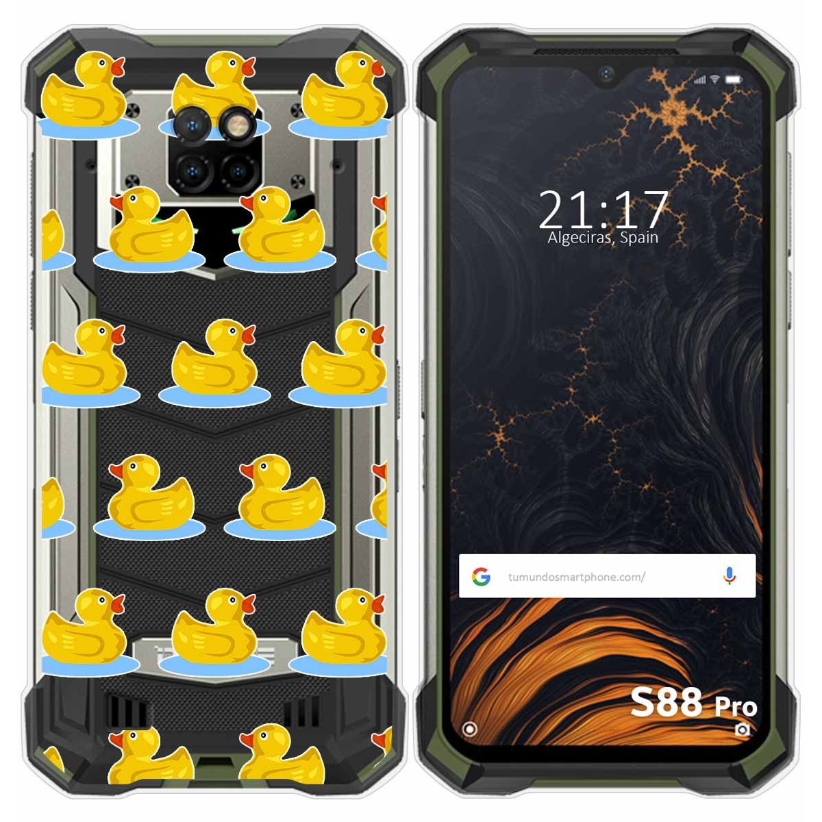 Tumundosmartphone Funda Gel Transparente para Doogee S88 diseño Pato Dibujos