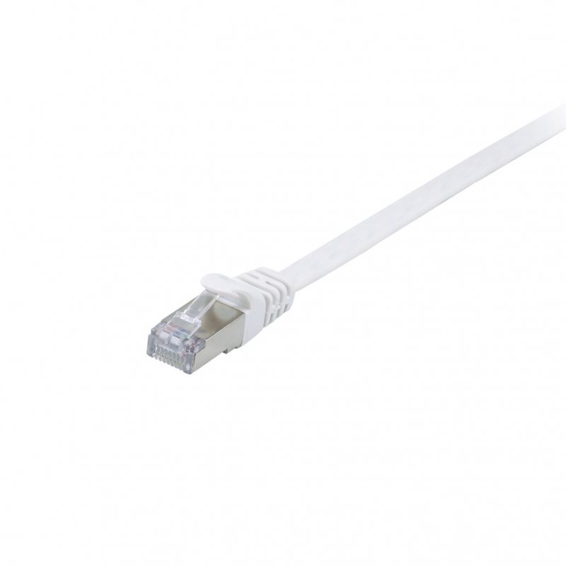 Equip Cat.6A U/FTP Ethernet Cable 1m White with Gold Plated Connectors, 32AWG, Flat Design for Easy Installation, Ideal for High-Speed Networking, CE Certified.