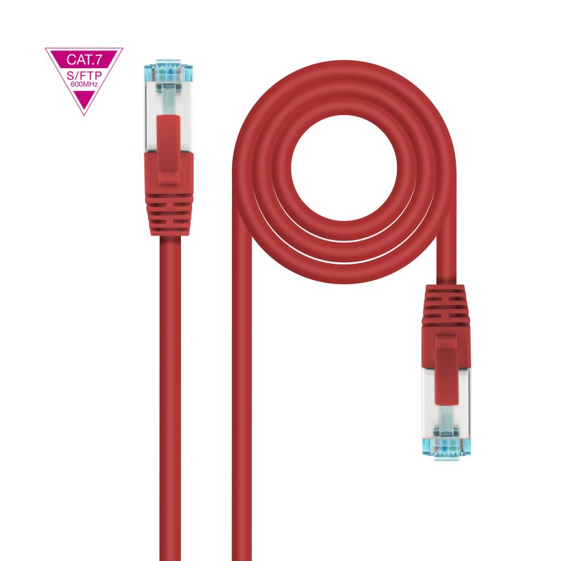 Nanocable - Cable de Red Cat.7 600MHZ LSZH SFTP PIMF AWG26, Rojo, 2 m 10.20.1702-R