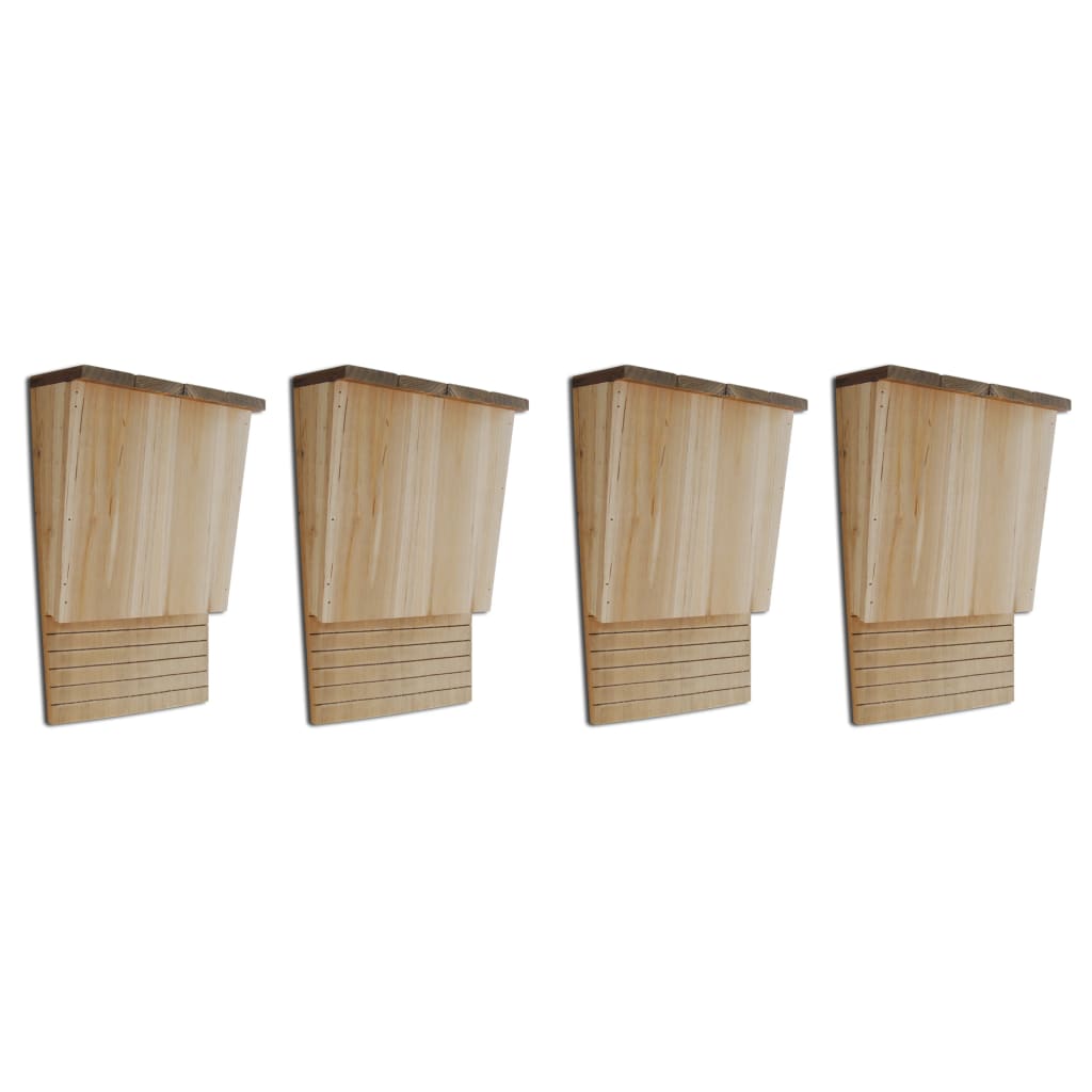 vidaXL Casas para murciélagos 4 unidades de madera 22x12x34 cm